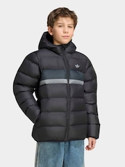 adidas Originals Black Colour Block Puffer Jacket - Image 1 of 6