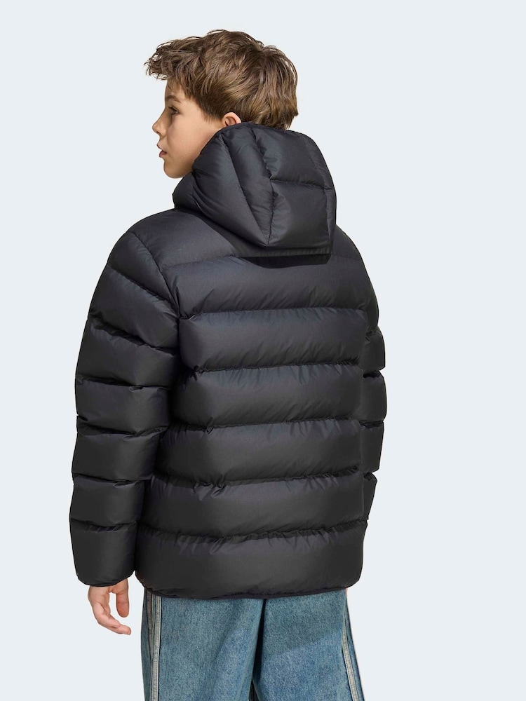 adidas Originals Black Colour Block Puffer Jacket - Image 2 of 6 adidas Originals Black Colour Block Puffer Jacket - Image 2 of 6