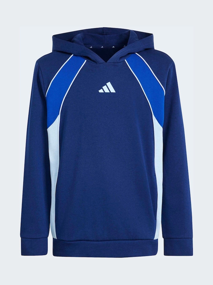 adidas Blue Colour Block Hoodie - Image 1 of 5