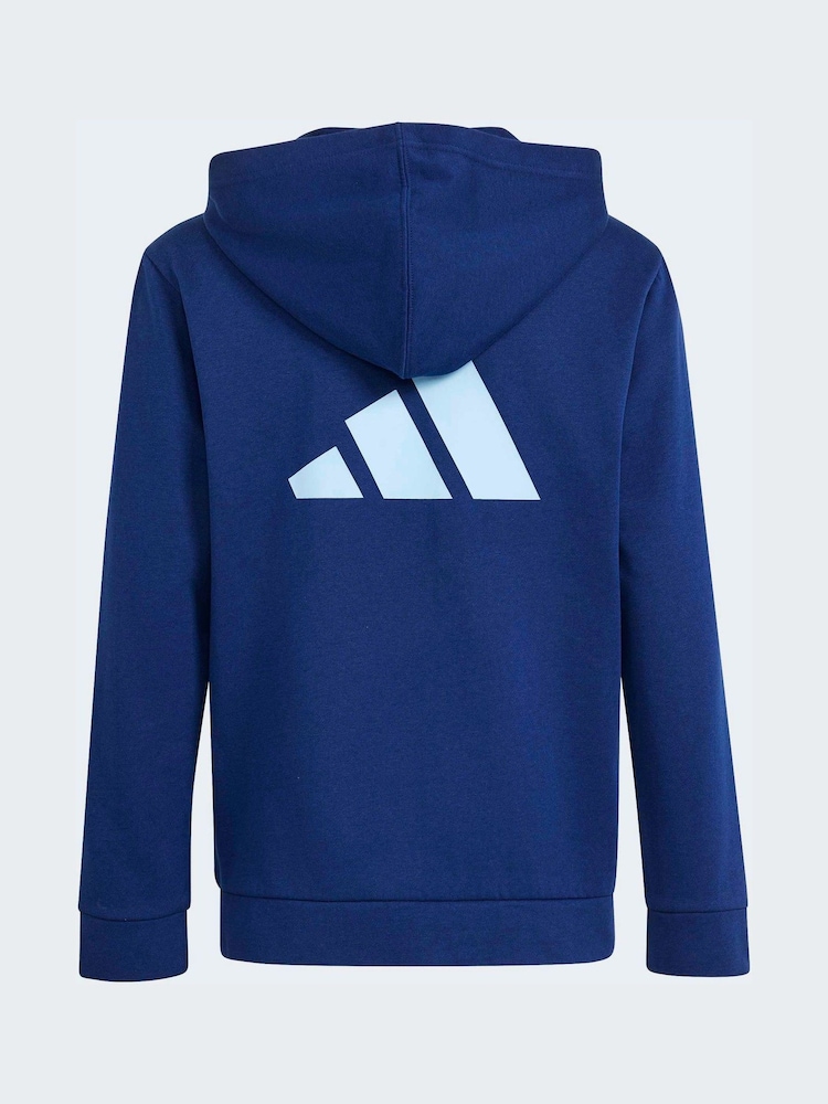 adidas Blue Colour Block Hoodie - Image 2 of 5