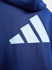 adidas Blue Colour Block Hoodie - Image 4 of 5