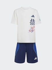 adidas White Marvel Spider-Man T-Shirt and Short Set - Image 1 of 3
