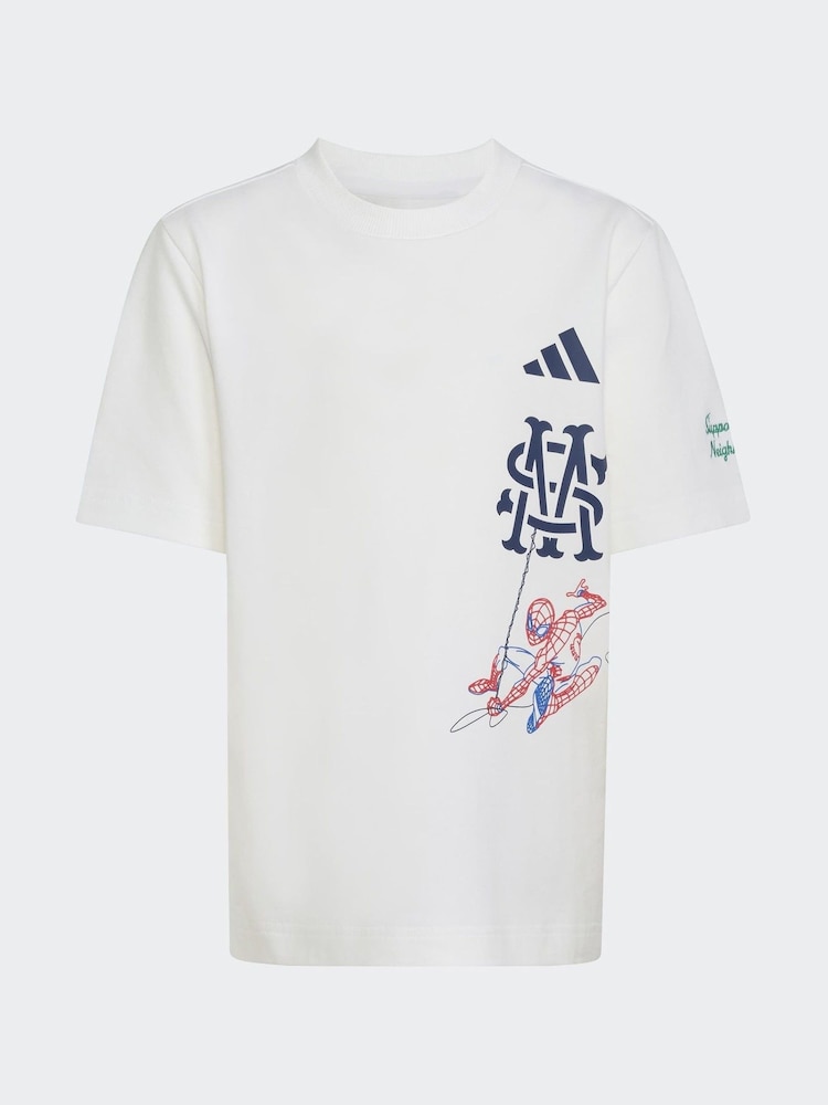 adidas White Marvel Spider-Man T-Shirt and Short Set - Image 2 of 3