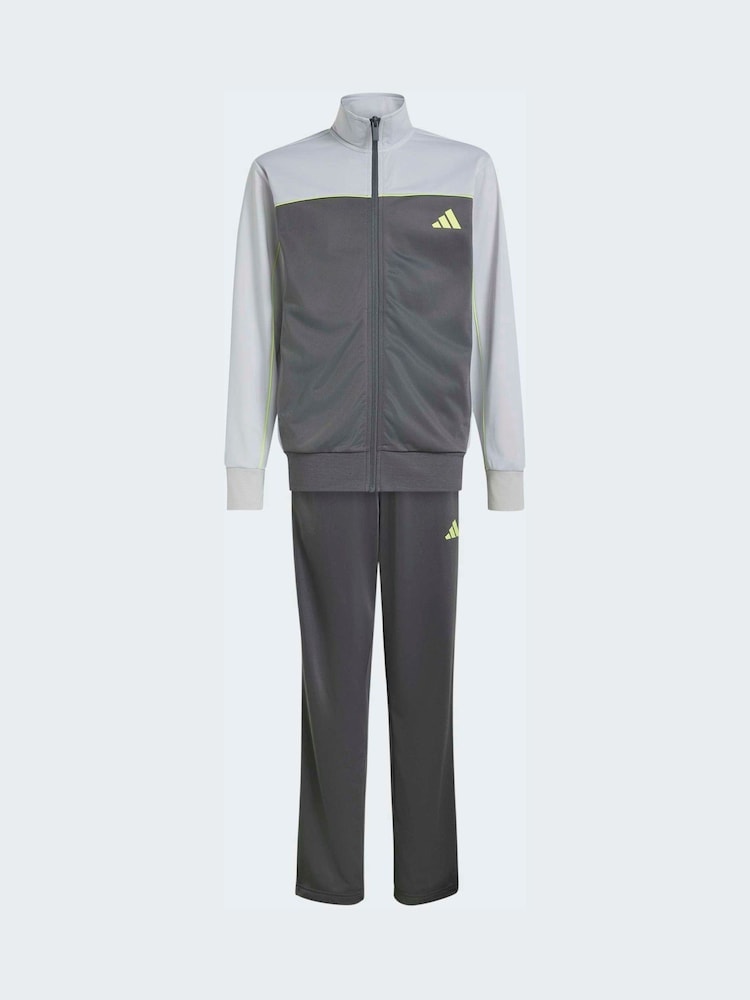 灰色 - adidas Tricot Colour Pop 儿童运动套装 - 7的图像1｝