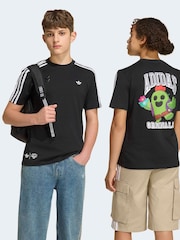 adidas Originals Black Brawl Stars 3 Stripe T-Shirt - Image 1 of 6