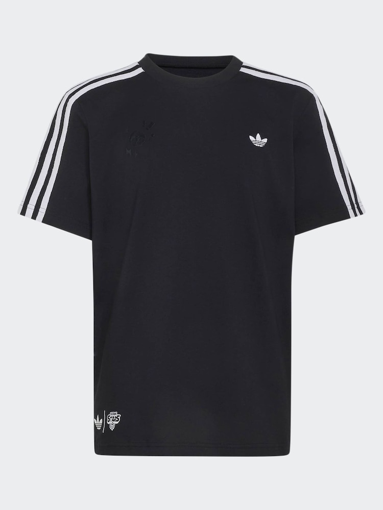 adidas Originals Black Brawl Stars 3 Stripe T-Shirt - Image 6 of 6