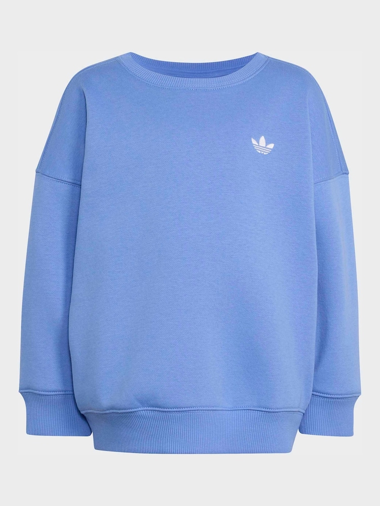 adidas Originals Blue Crew Neck Joggers Set - Image 1 of 4