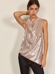 Sequin Cowl Mini Dress - Imaginea 1 din 5