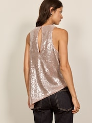 Sequin Cowl Mini Dress - Imaginea 2 din 5