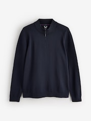 Castore Blue Knitted 1/4 Zip Long Sleeve Golf Midlayer Sweat Top - Image 1 of 1
