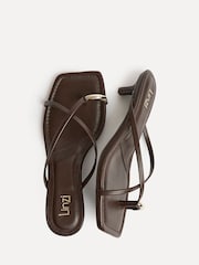 Linzi Brown Polished Toe Ring Mule Heels - Image 6 of 6