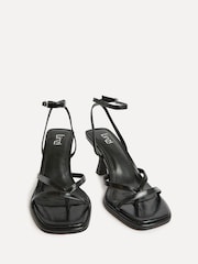 Linzi Black Glazed Toe Post Heeled Sandals - Image 3 of 5