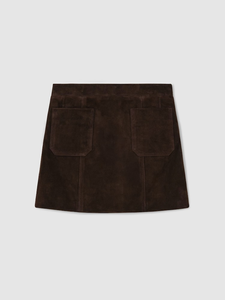 Reiss Chocolate Brown Vida Skirt - Image 3 of 3 Reiss Chocolate Brown Vida Skirt - Image 3 of 3