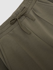 Reiss Khaki Green Bella Premium Interlock Wide-Leg Joggers - Image 6 of 6