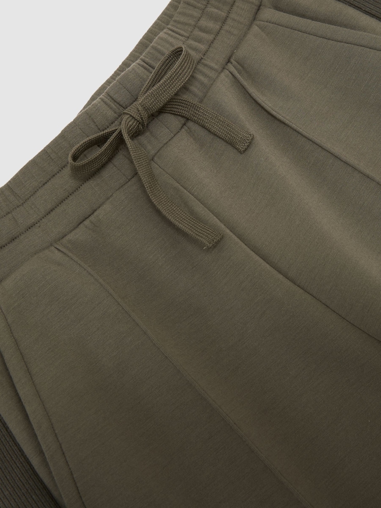Reiss Khaki Green Bella Premium Interlock Wide-Leg Joggers - Image 6 of 6 Reiss Khaki Green Bella Premium Interlock Wide-Leg Joggers - Image 6 of 6