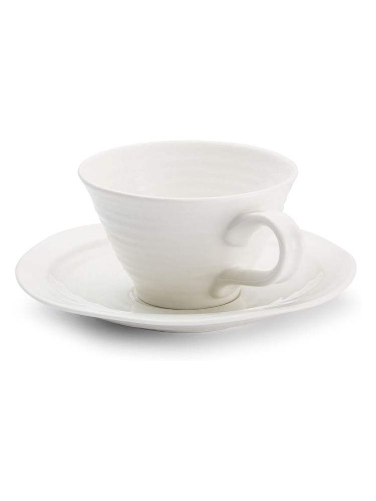 Sophie Conran Set of 4 White Porcelain Tea Cup & Saucers - Image 1 of 4