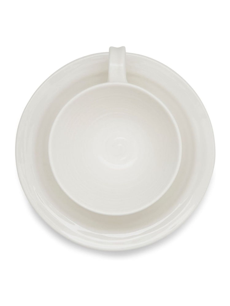 Sophie Conran Set of 4 White Porcelain Tea Cup & Saucers - Image 2 of 4