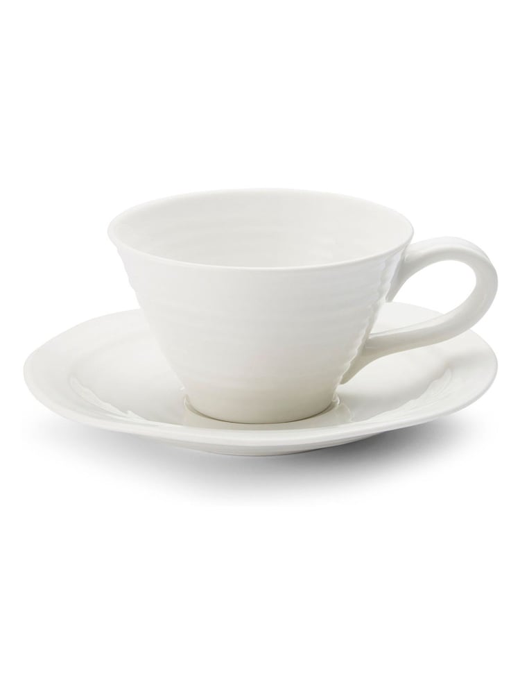 Sophie Conran Set of 4 White Porcelain Tea Cup & Saucers - Image 4 of 4