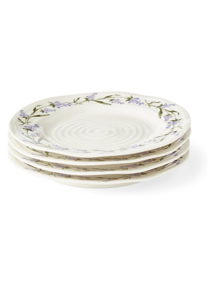 Sophie Conran Set of 4 White Lavandula Side Plates - Image 1 of 4
