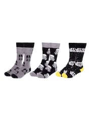 Peers Hardy Grey Star Wars Adult Socks 3 Pack - Image 1 of 4
