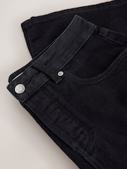 Black Knee Length Denim Jort Shorts - Image 8 of 9