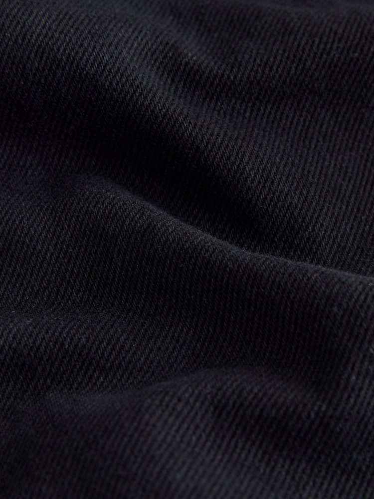 Black Knee Length Denim Jort Shorts - Image 9 of 9