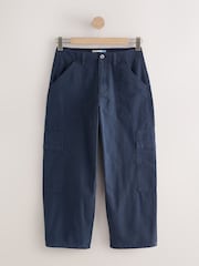 Navy Lightweight Denim Utility Wide Crop Jeans - Image 7 of 9