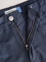 Navy Lightweight Denim Utility Wide Crop Jeans - Image 8 of 9