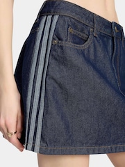 adidas Originals 3-Stripes Maong Mini Skirt - Larawan 5 ng 7
