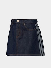 adidas Originals 3-Stripes Maong Mini Skirt - Larawan 6 ng 7