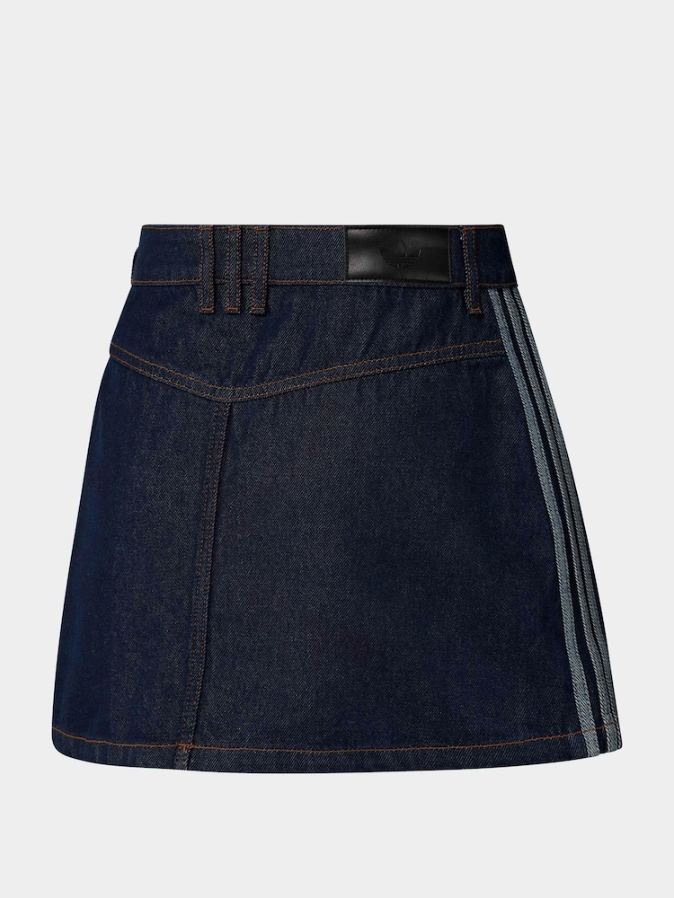 adidas Originals 3-Stripes Maong Mini Skirt - Larawan 7 ng 7