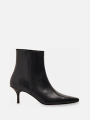 Whistles Black Pointed Kitten Heel Boots - Image 2 of 4