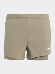 深绿色 - adidas 运动必备 2In1 短 - 1的图像1｝