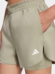 adidas Dark Green Workout Essentials 2In1 Shorts - Image 5 of 7