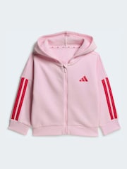 adidas Pink 3 Stripe Tracksuit - Image 2 of 7