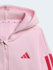 adidas Pink 3 Stripe Tracksuit - Image 4 of 7