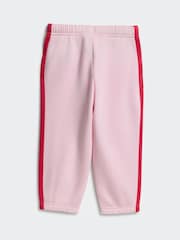 adidas Pink 3 Stripe Tracksuit - Image 6 of 7