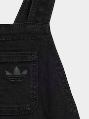adidas Originals Black Denim Short Dungarees - Image 2 of 4