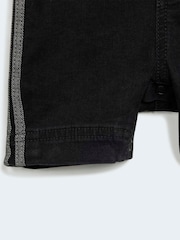 adidas Originals Black Denim Short Dungarees - Image 3 of 4