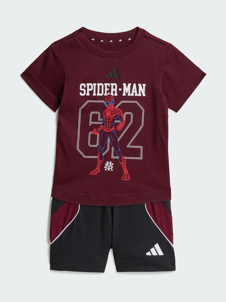 adidas Burgundy Red Junior Boys Knitted Joggers - Image 1 of 6