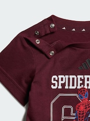 adidas Burgundy Red Junior Boys Knitted Joggers - Image 4 of 6