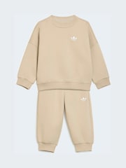 adidas Originals Brown Crew Neck Joggers Set - Image 1 of 7