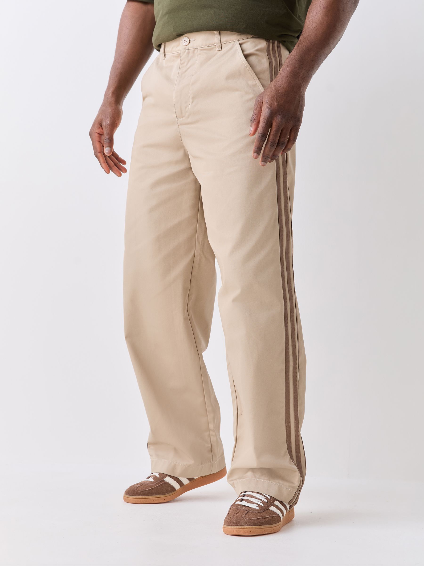 Buy adidas Originals Beige 3 Stripes Pleated Trousers from Next USA