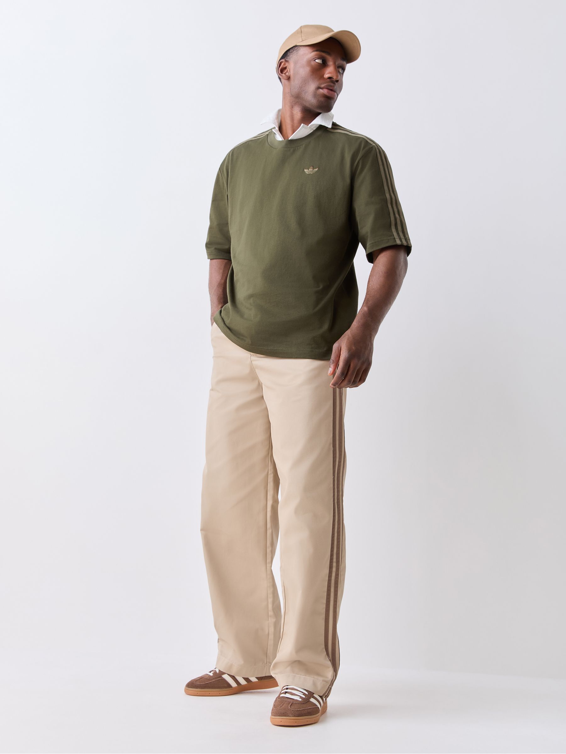 Buy adidas Originals Beige 3 Stripes Pleated Trousers from Next USA