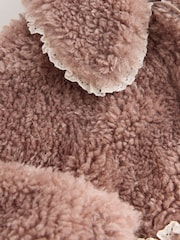 Neutral Brown Teddy Collared Jacket (3-16yrs) - Image 9 of 10