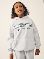 Grey Slogan Hoodie (3-16yrs) - Image 1 of 4