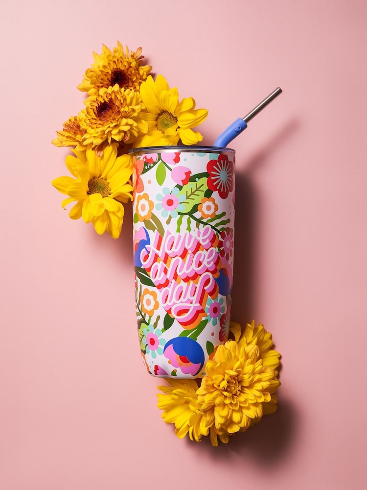 S’well Multicolour Steffi Lynn Thermal Tumbler with Straw - Image 1 of 6 S’well Multicolour Steffi Lynn Thermal Tumbler with Straw - Image 1 of 6