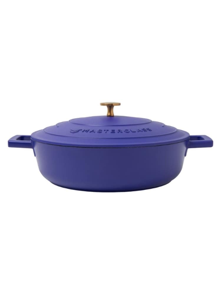 Masterclass Electric Blue Shallow Casserole Dish with Self Basting Lid 4L - Image 1 of 6 Masterclass Electric Blue Shallow Casserole Dish with Self Basting Lid 4L - Image 1 of 6