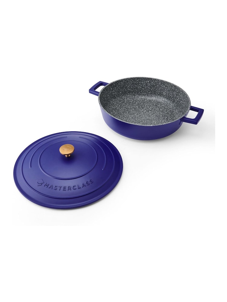 Masterclass Electric Blue Shallow Casserole Dish with Self Basting Lid 4L - Image 2 of 6 Masterclass Electric Blue Shallow Casserole Dish with Self Basting Lid 4L - Image 2 of 6