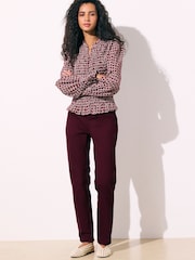 Burgundy Red Slim Mid Rise Stretch Jeans - Image 2 of 7
